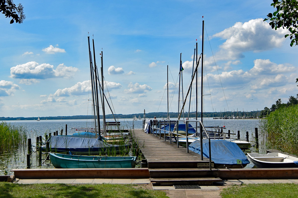 Segel- und Ruderboote auf dem Ratzeburger See unweit von Rothenhusen. Aufnahme vom 18.07.2020