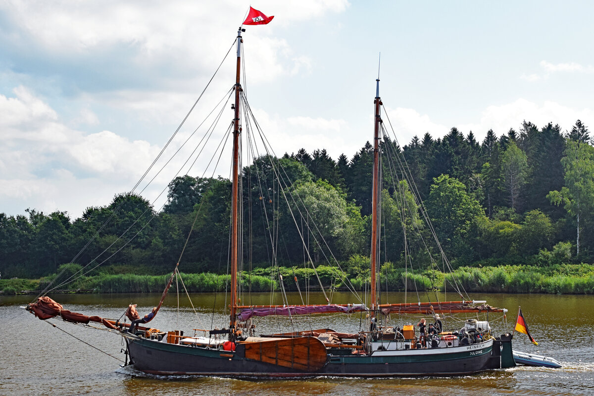 Segelschiff HEINRICH am 24.07.2021 im NOK (Nord-Ostsee-Kanal)