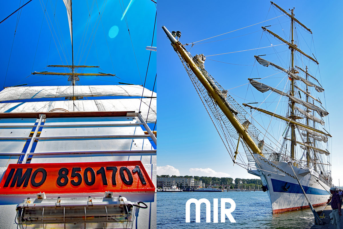 Segelschulschiff MIR (IMO:8501701) am 4.6.2016 in Lübeck-Travemünde