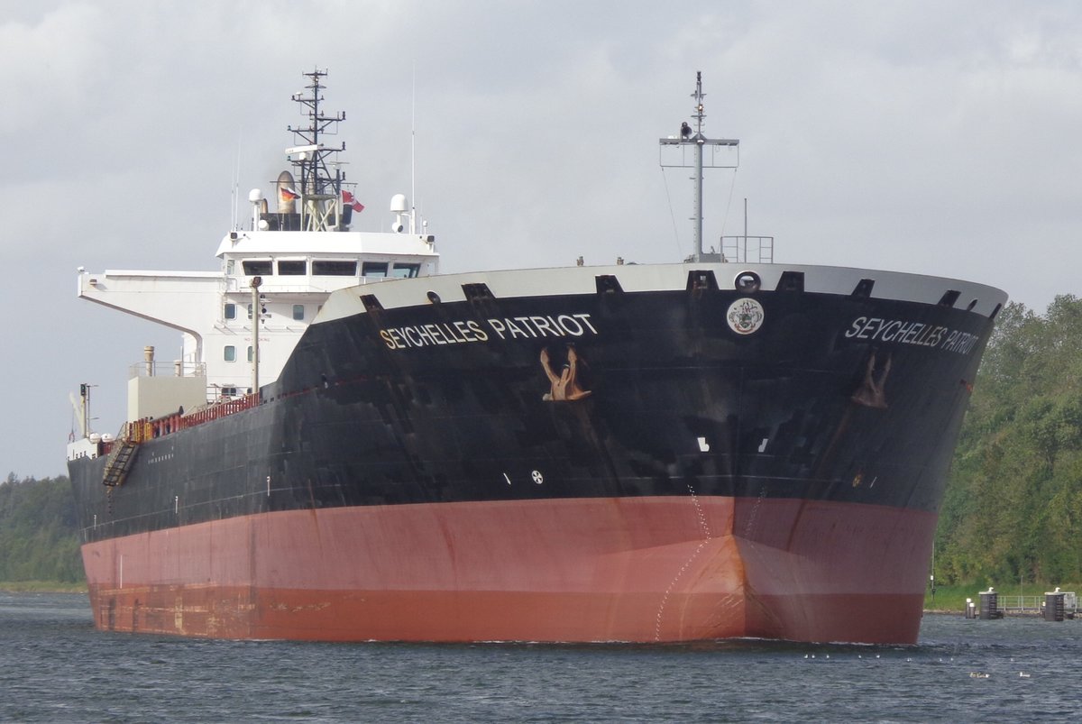 SEYCHELLES PATRIOT  IMO 9365635 - am 28-09-2016 in der Kanalweiche Gr.Königsförde.
2008 bei Lindenau in Kiel gebaut - 45680 To. 
