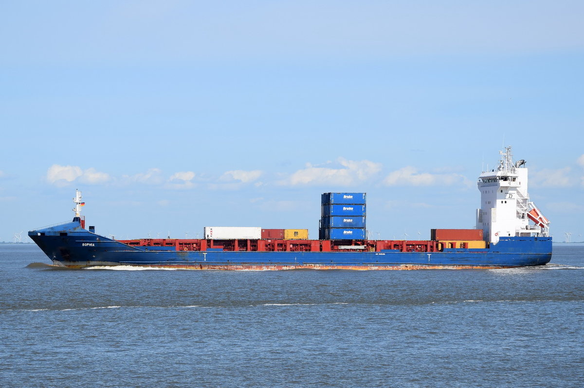 SOPHIA , Containerschiff , IMO 	9433456 , Baujahr 2008 , 129.6 × 20.8m , 698 TEU , 15.05.2017  Cuxhaven