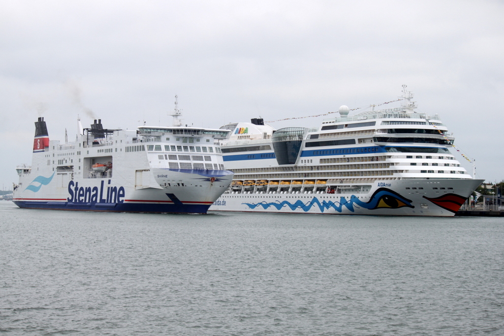 Stena Line Fhre Skane hatte am 31.05.2014 eine 6-stndigen berfahrt von Rostock-berseehafen nach Trelleborg vor sich.