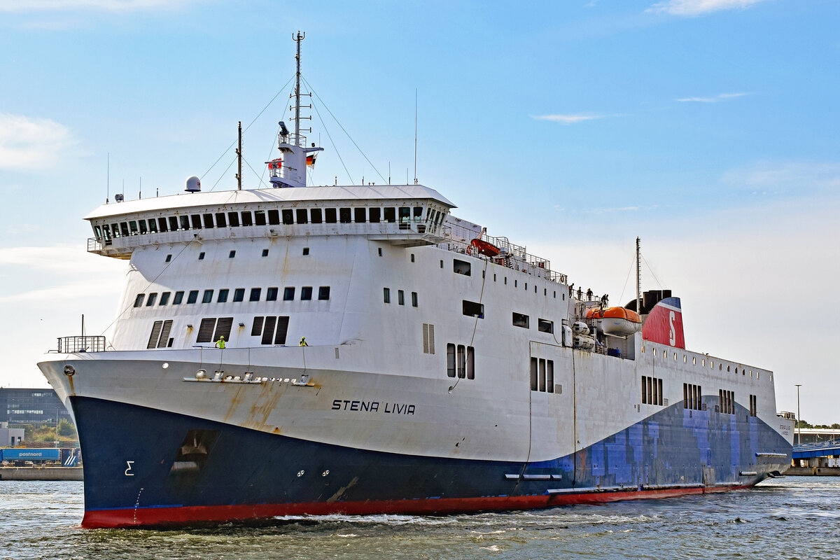 STENA LIVIA (Stena Line, IMO 9420423) am 29.07.2022 in Lübeck-Travemünde 