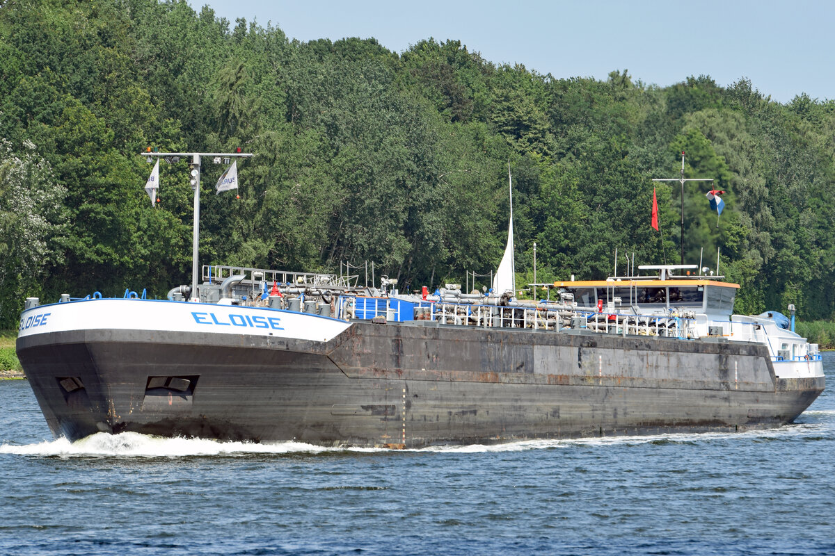 Tankmotorschiff (TMS) ELOISE (Europanummer: 02328919) am 24.7.2021 im NOK (Nord-Ostsee-Kanal)