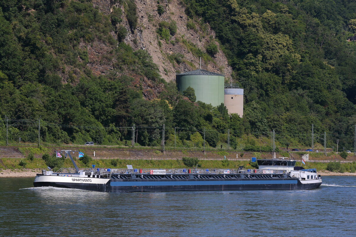Tankschiff Spartivento am 22.06.2025 in Lahnstein am Rhein