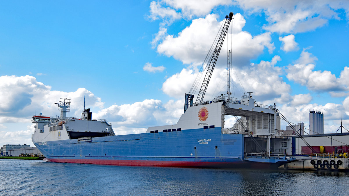 TAVASTLAND (IMO 9334959) am 5.5.2019 am Nordlandkai in Lübeck