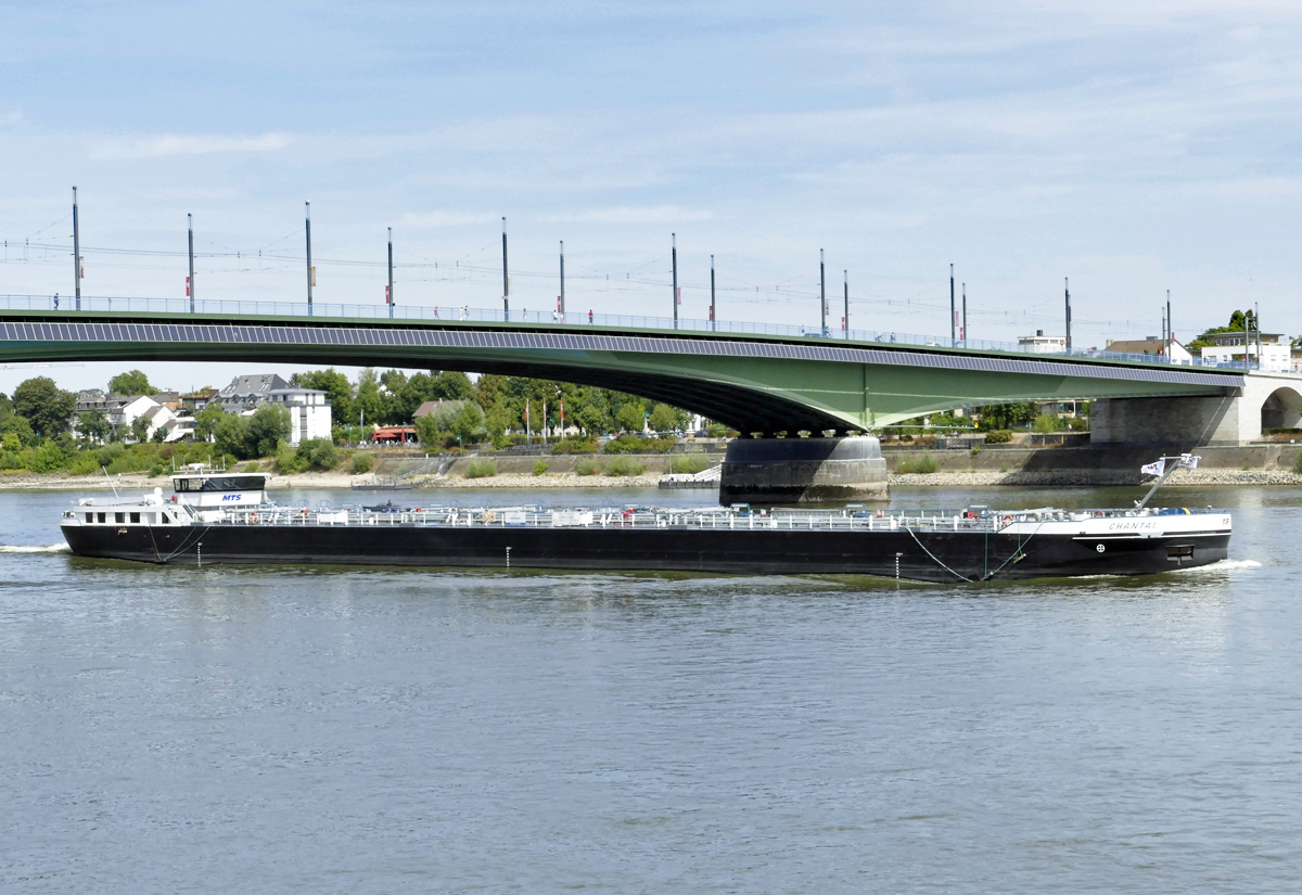 TMS  CHANTAL  nach passieren der Kennedybrücke in Bonn - 12.08.2018