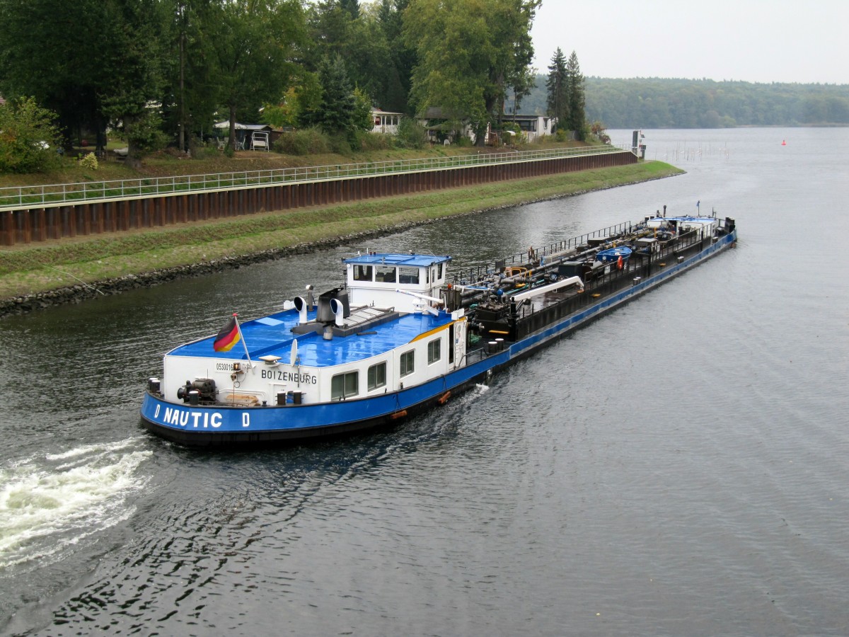 TMS Nautic , 05300160 , 80 x 8,25m , am 07.10.2014 im Sacrow-Paretzer-Kanal Östlich der Nedlitzer Südbrücke zu Berg Richtung Berlin.
