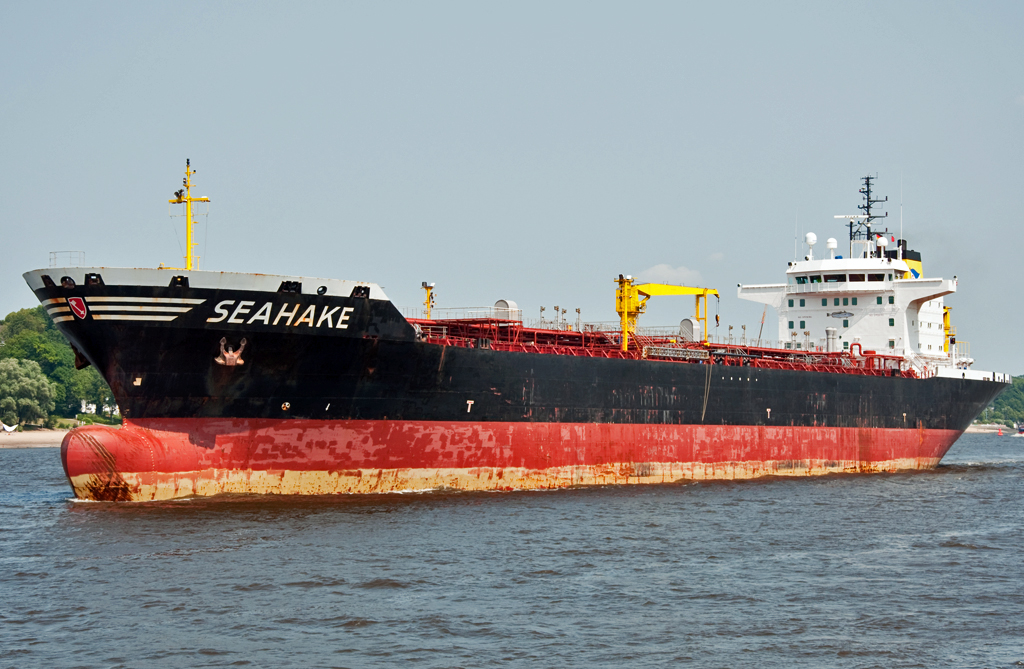 TMS Seahake, 32.464 t Tragfähigkeit, auf der Elbe bei Hamburg - 13.07.2013