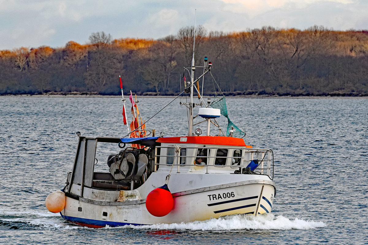 TRA 006  SANTOS  am 26.01.2021 in Lübeck-Travemünde einlaufend