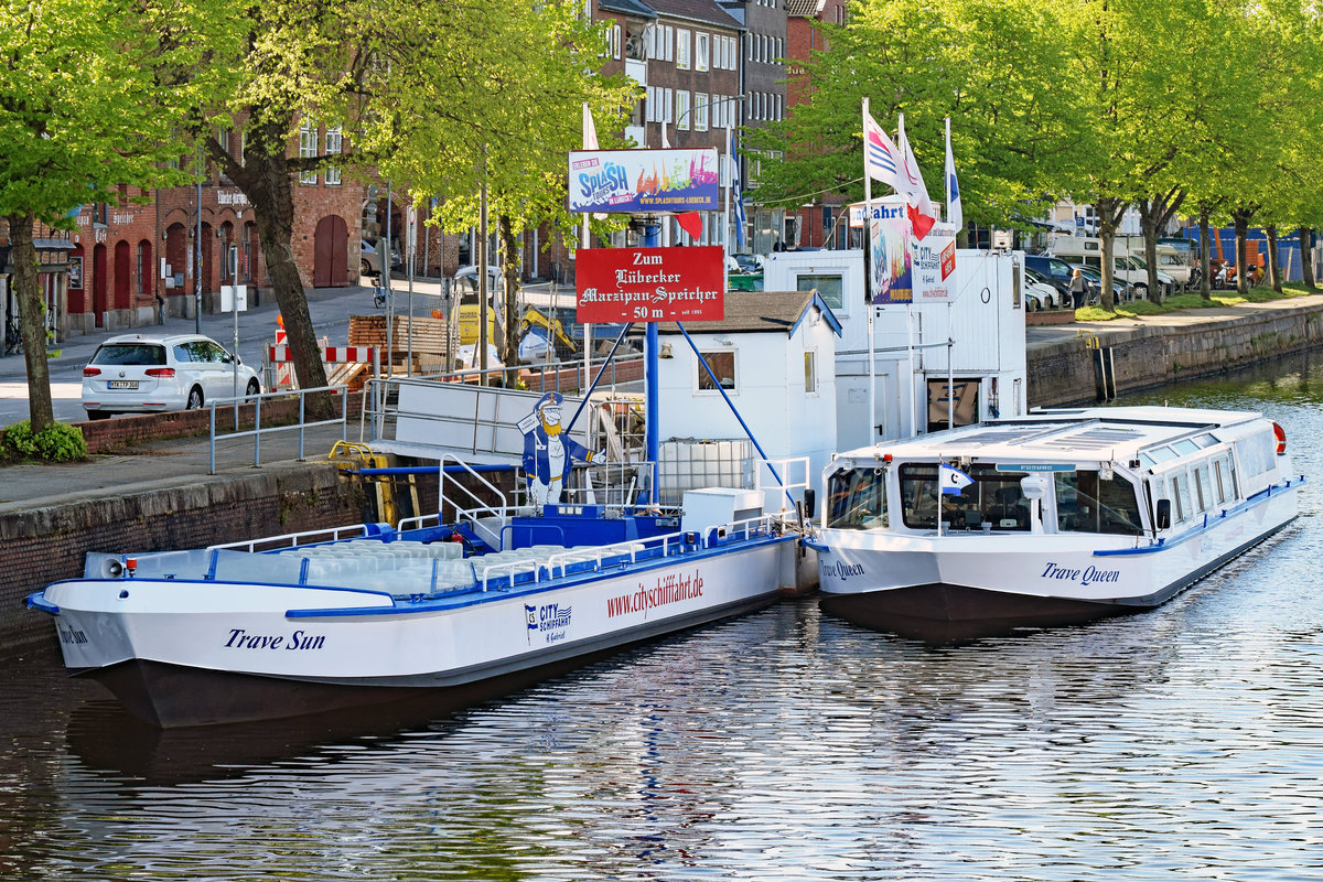 TRAVE SUN und TRAVE QUEEN am 04.05.2020 in Lübeck, Untertrave