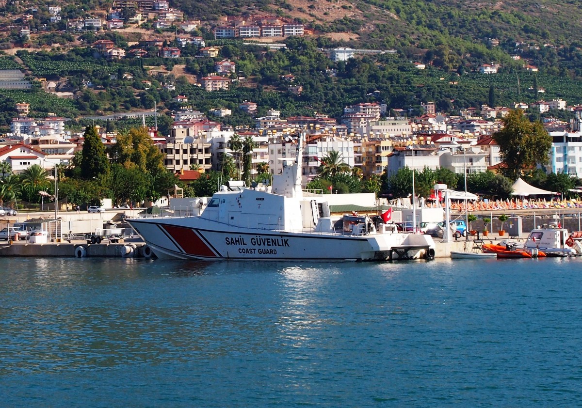 Türkische Küstenwache - Coastguard MRTP 29 im Hafen von Alanya am 21.09.2014.