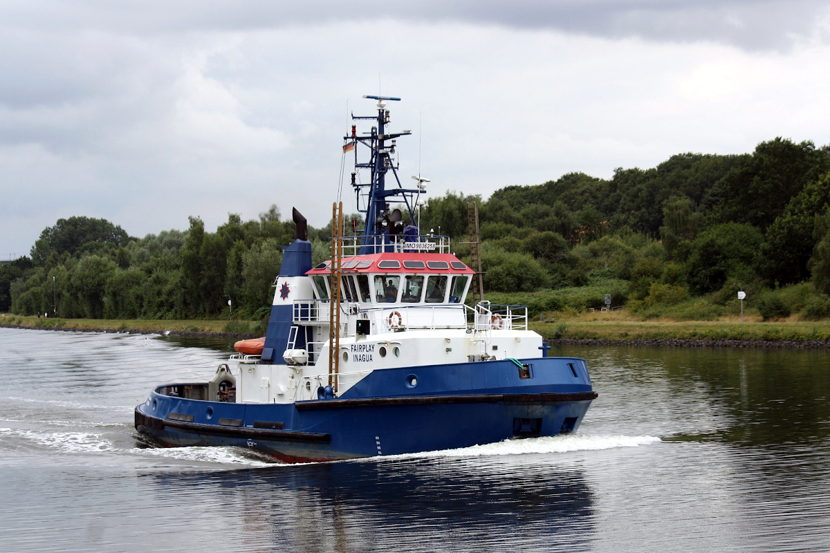 Tug FAIRPLAY INAGUA (IMO:9036258) Flagge Deutschland am 08.08.2022 im NOK bei Schacht Audorf.