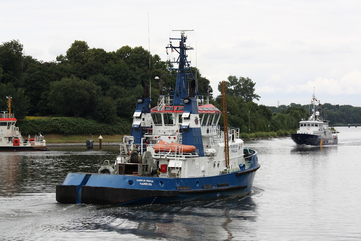 Tug FAIRPLAY INAGUA (IMO:9036258) Flagge Deutschland am 08.08.2022 im NOK bei Schacht Audorf.