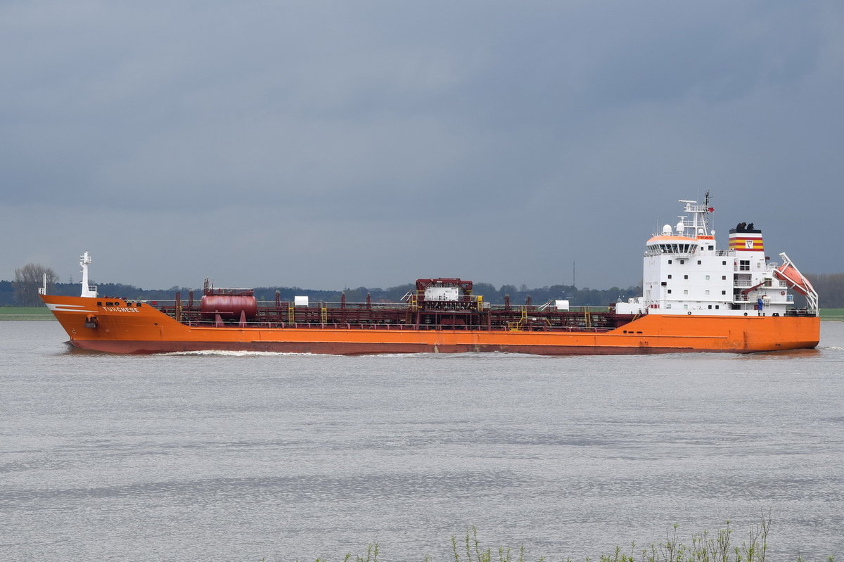 TURCHESE , Tanker , IMO 9220354 , Baujahr 2000 , 136 × 20.7m , 14.04.2017 Grünendeich