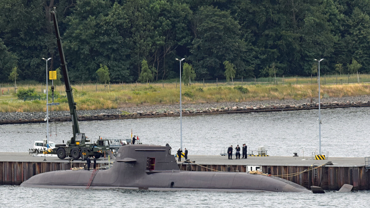 U-Boot S 182 (U 32) am 19.07.2021 in der Kieler Förde unweit Laboe