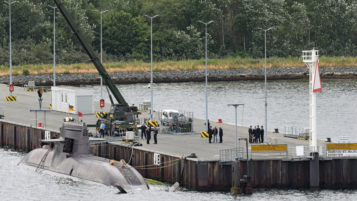 U-Boot S 182 (U 32) am 19.07.2021 in der Kieler Förde unweit Laboe