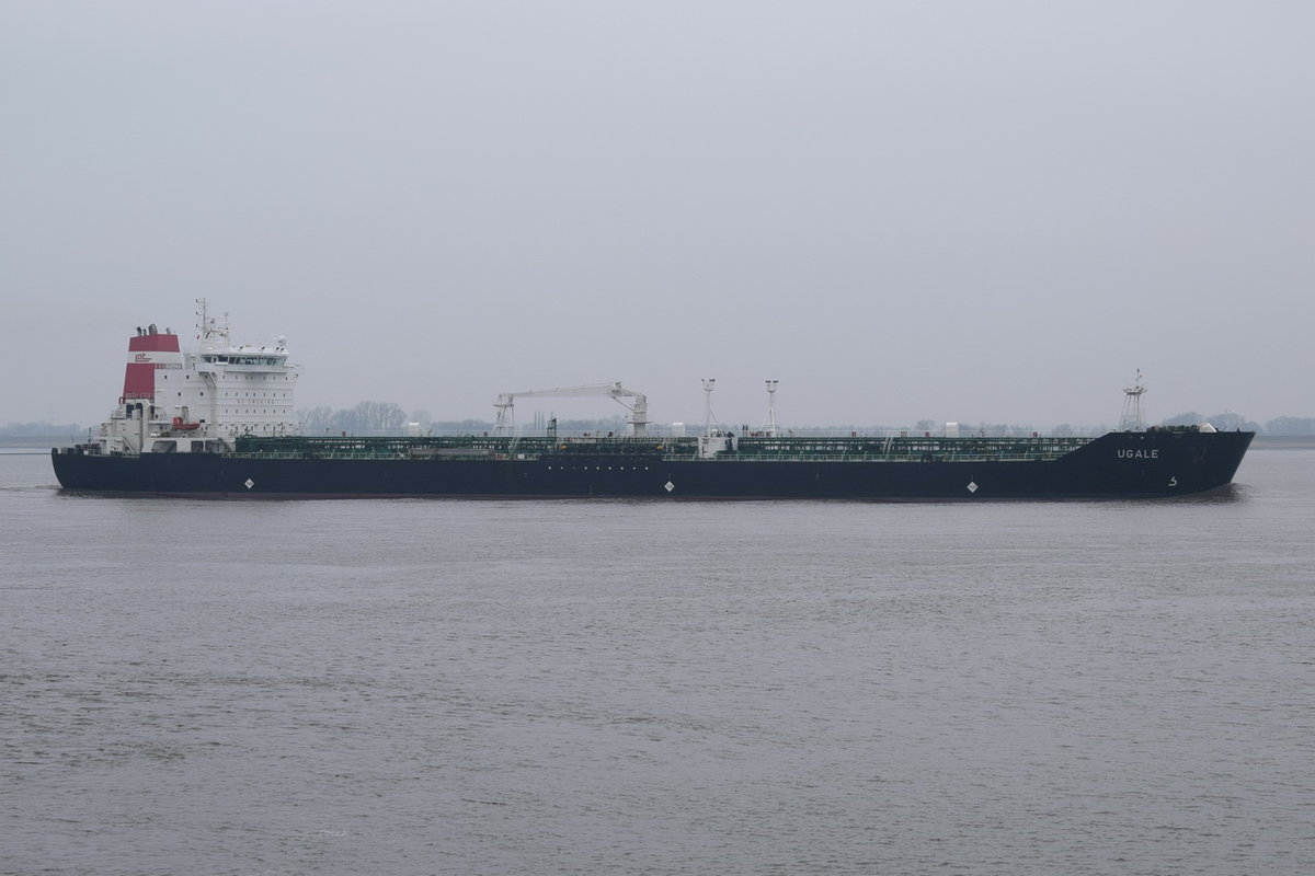 UGALE , Tanker , IMO 9323352 , Baujahr 2007 , 195 x 32m , 13.03.2016 Grünendeich