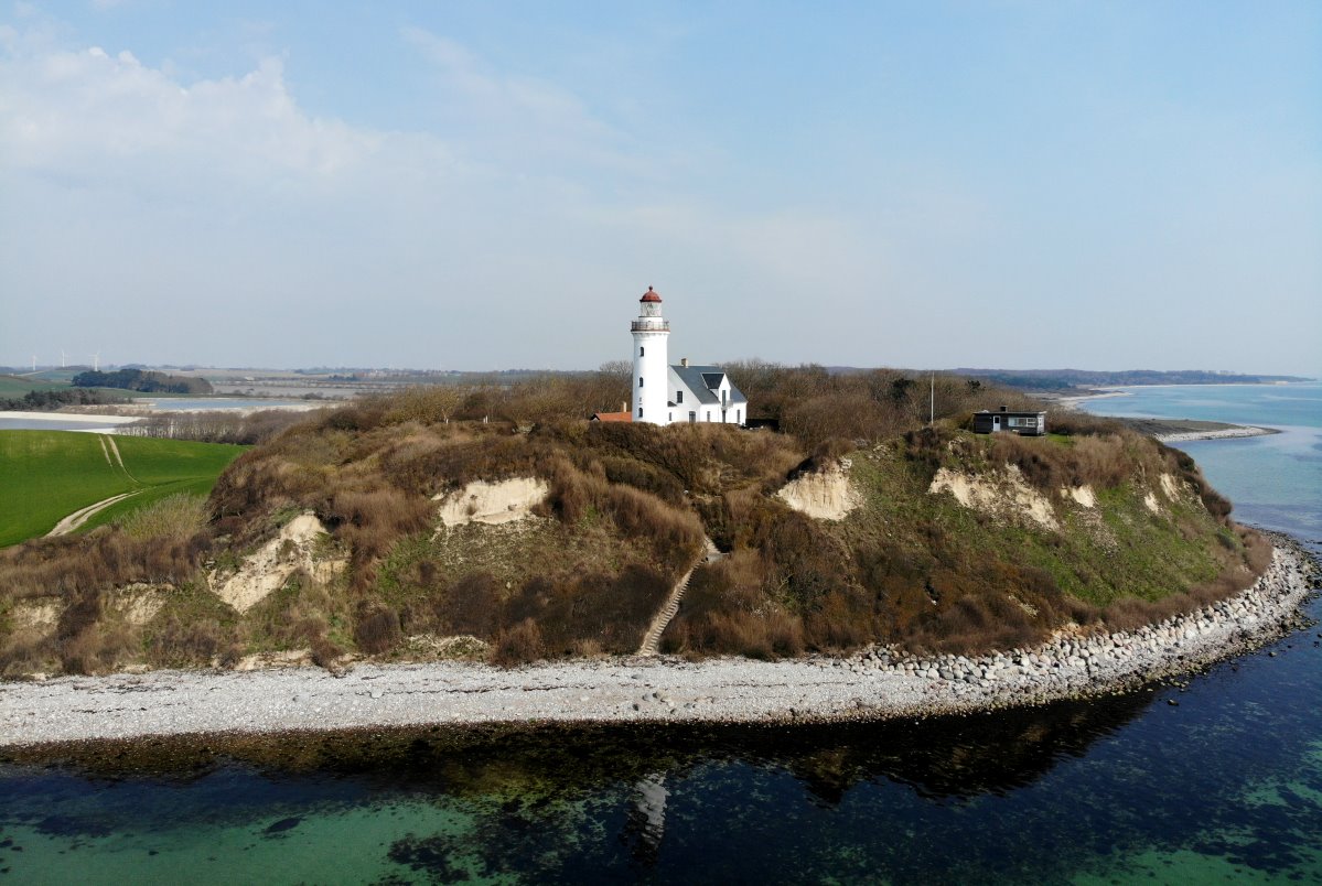 Vestborg Fyr liegt am südlichsten Punkt der dänischen Ostseeinsel Samsø; 07.04.2019