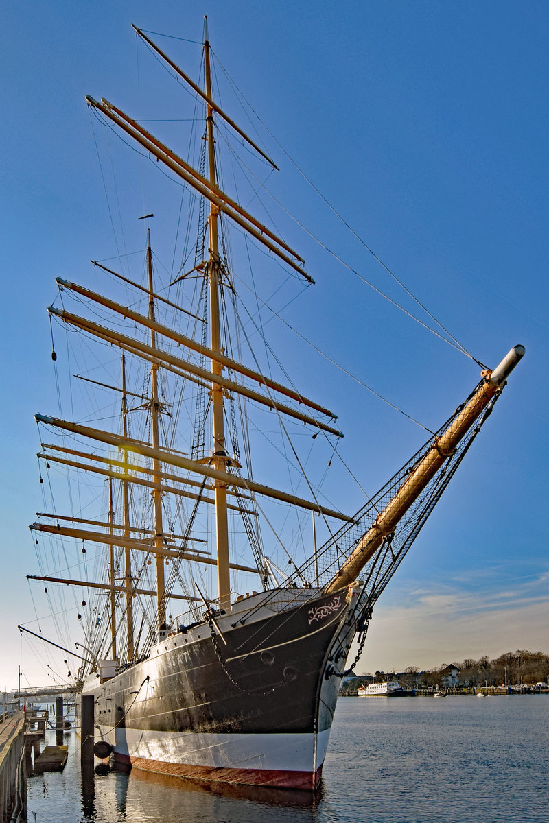 Viermastbark PASSAT am 24.2.2019 in Lübeck-Travemünde.