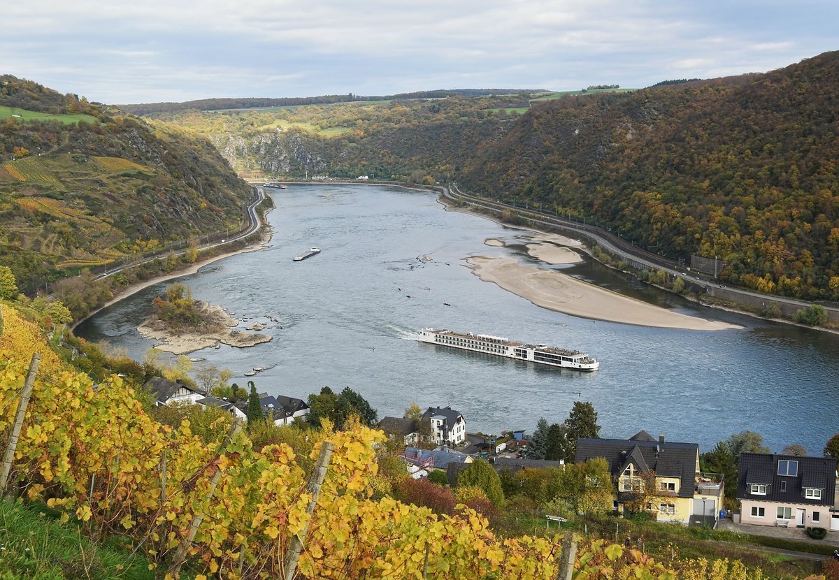 VIKING ALRUNA (Kabinenfahrgastschiff, Schweiz, ENI: 07002038) rheinaufwärts (Oberwesel, 31.10.2017).