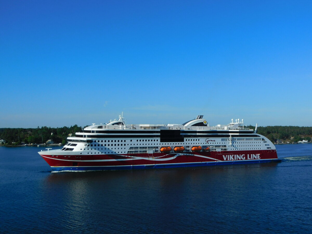 VIKING GRACE, Viking Line, Stockholmer Schären, 12.08.21, gesehen von Bord der Gabriella