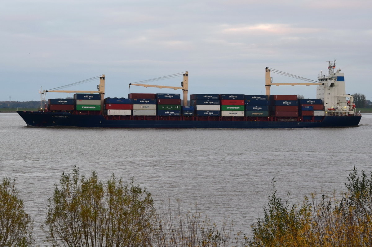 VORONEZH , Containerschiff , IMO 9322011 , Baujahr 2009 , 1728 TEU , 183 x 26m , 07.11.2016 Grünendeich