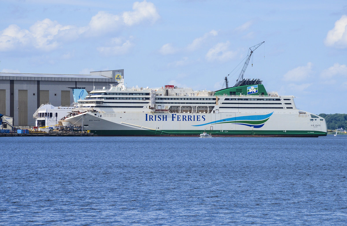 W. B. Yeats von »Irish Ferries« an der Flensburger Schiffbau-Gesellschaft. Aufnahme: 17. Juni 2018.