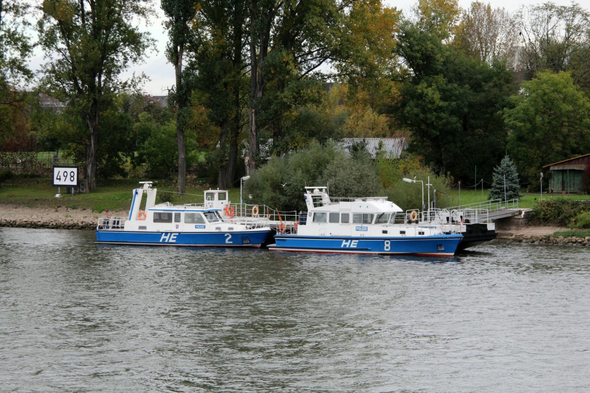 Wasserschutzpolizeiboote des Landes Hessen am 20.10.2014 in Mainz-Kastel. 