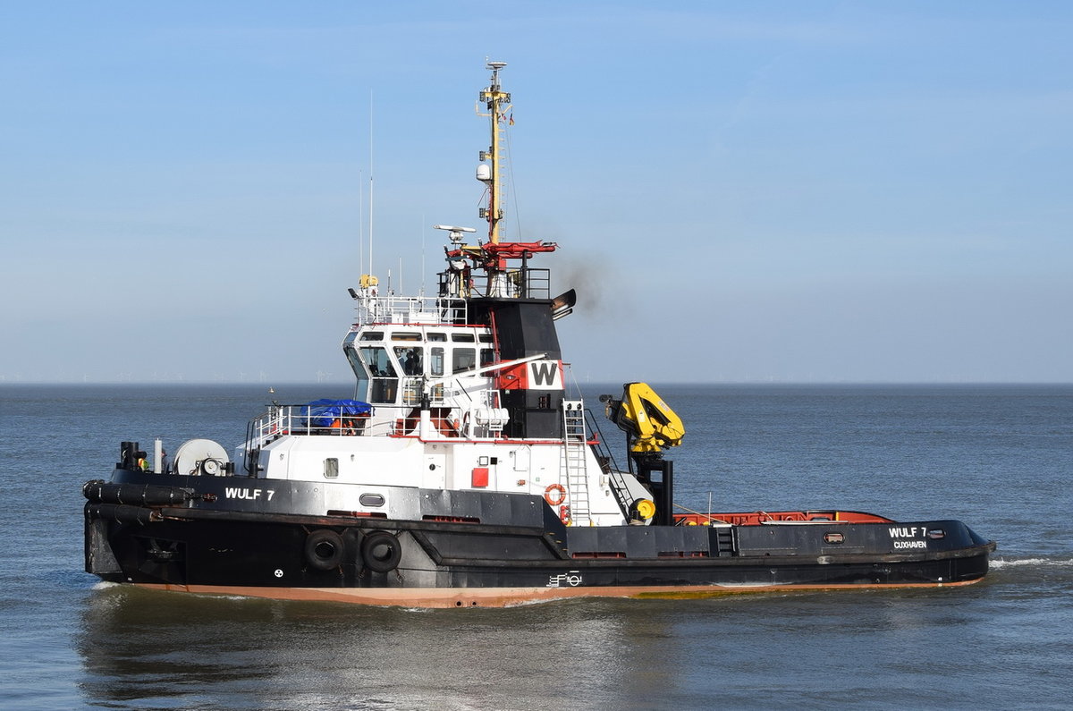 WULF 7 , Schlepper , IMO 9183075 , Baujahr 1998 , 30 × 9,9m , 16.03.2017 Cuxhaven