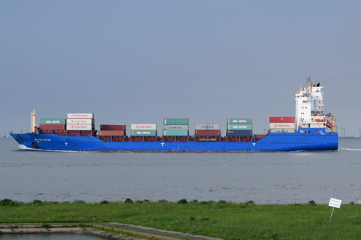 WYBELSUM , Feederschiff , IMO 9386976 , Baujahr 2008 , 1300 TEU , 161.1 × 25.4m , 20.06.2017  Cuxhaven