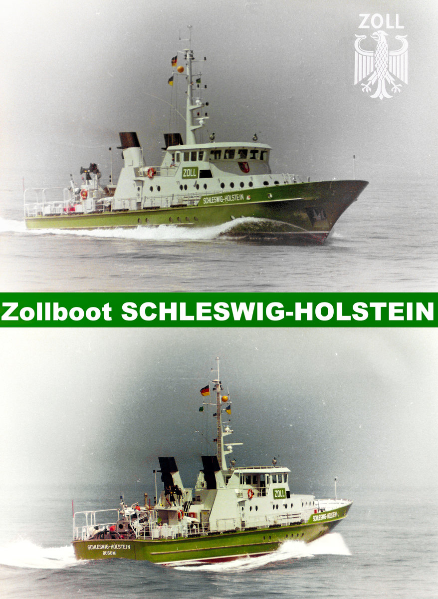 Zollboot SCHLESWIG-HOLSTEIN in der Nordsee. Aufnahmen aus dem Jahr 1992

Das Zollboot ist auch hier sehen:
https://www.youtube.com/watch?v=Ys3zYRxyOXk