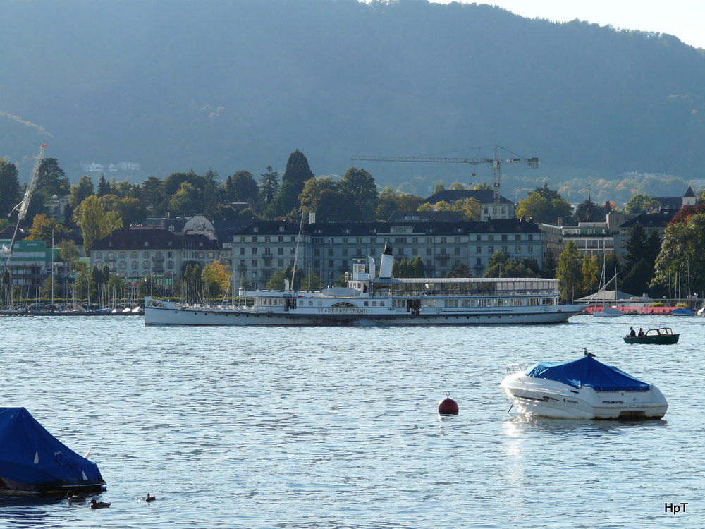 Zrichsee - Dampfschiff Stadt Rapperswil unterwegs in Zrich am 13.10.2013