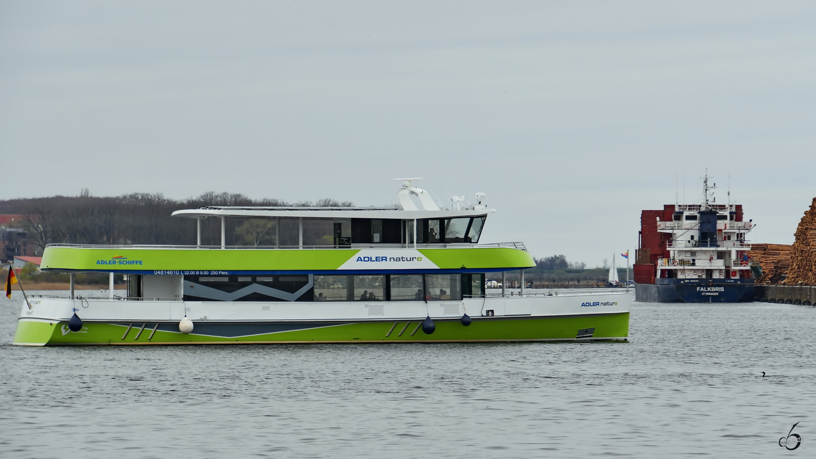 Anfang April 2024 machte das Fahrgastschiff ADLER nature (ENI: 04814610) in Wismar eine Hafenrundfahrt.