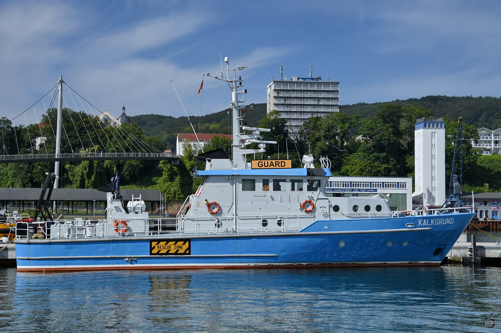 Die KALKGRUND (IMO: 8747264) hat in Sassnitz angelegt. (August 2023)