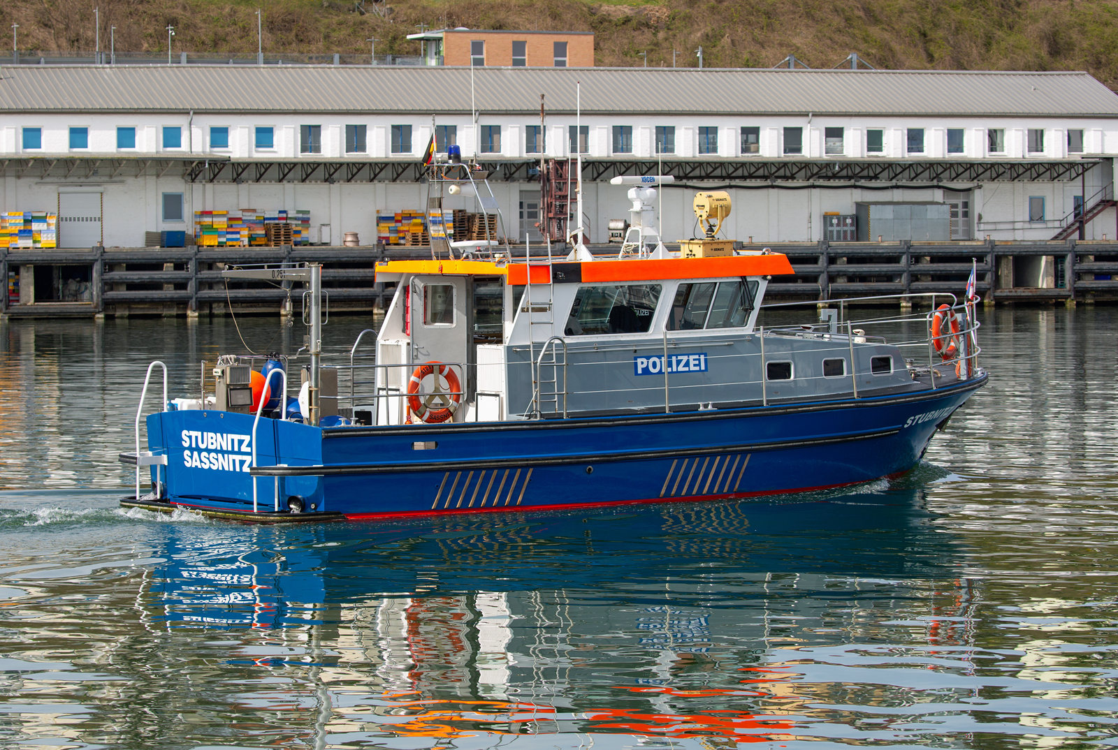 Die STUBNITZ der WSP im Fischereihafen von Sassnitz. - 24.04.2023