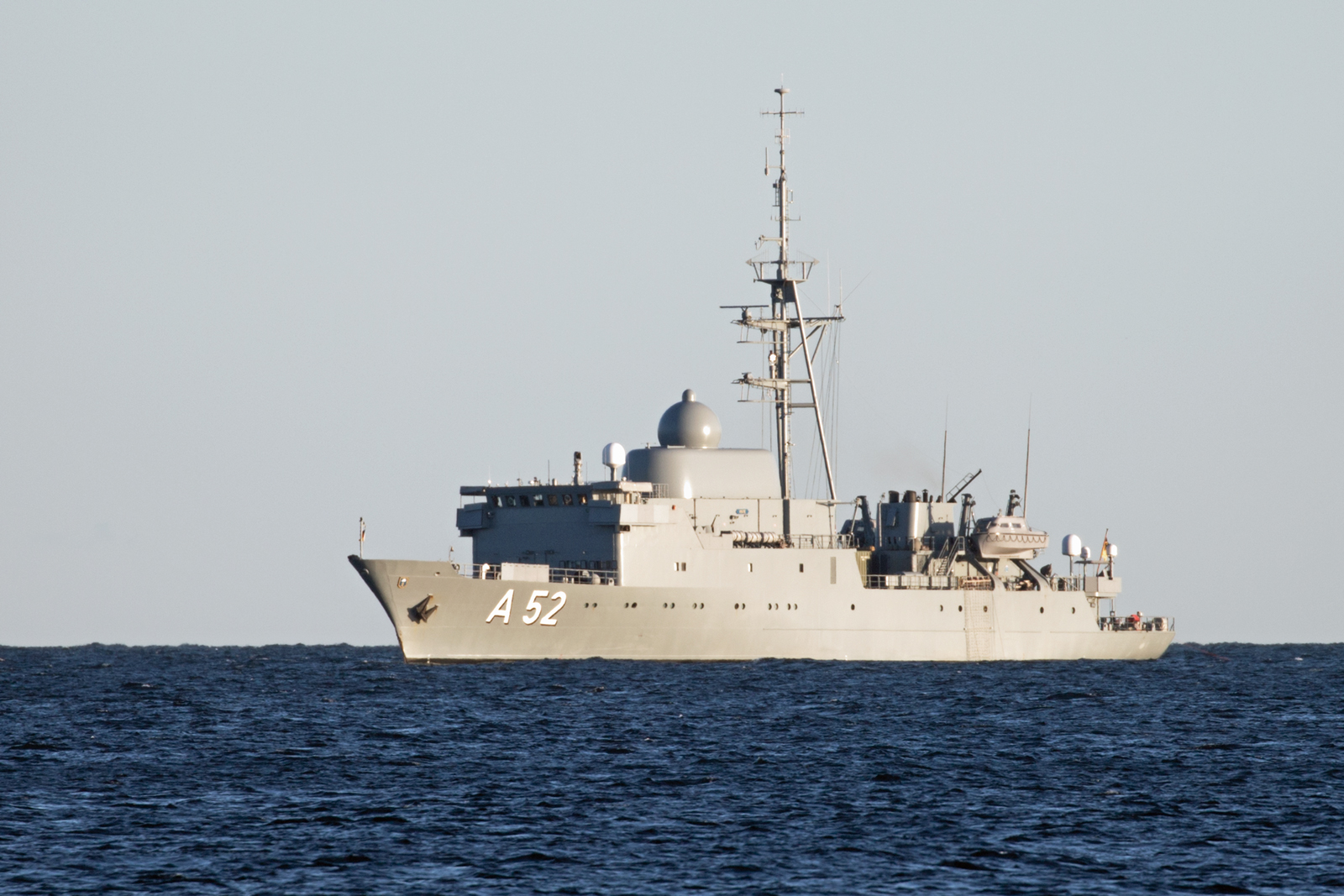 Flottendienstboot A 52 OSTE vor Rügen. - 04.03.2023