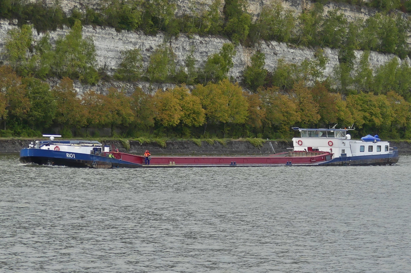 GMS RIO-1, ENI 02323611, BJ 1998, L 85,88 m, B 9,54 m, 1748 t, zu Berg auf dem Albertkanal nahe Lanaye. Heimathafen in Breskens. 17.09.2026