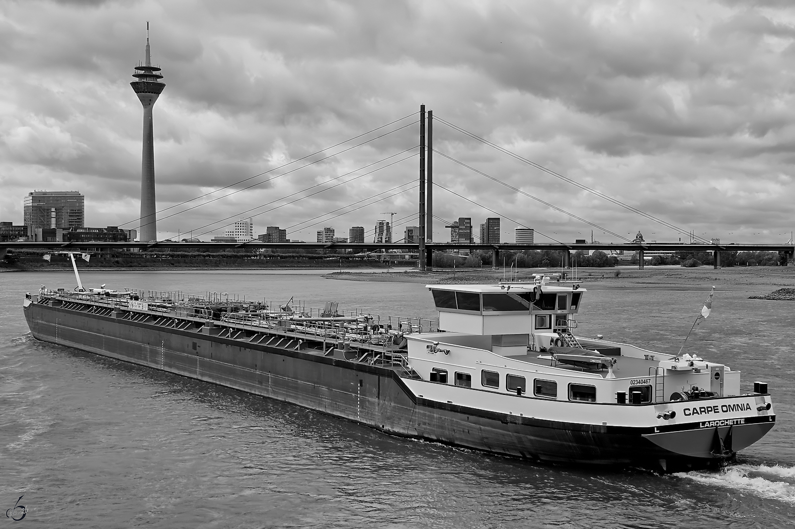Im September 2026 war das Tankmotorschiff CARPE OMNIA (ENI: 02340467)  auf dem Rhein in D�sseldorf zu sehen.