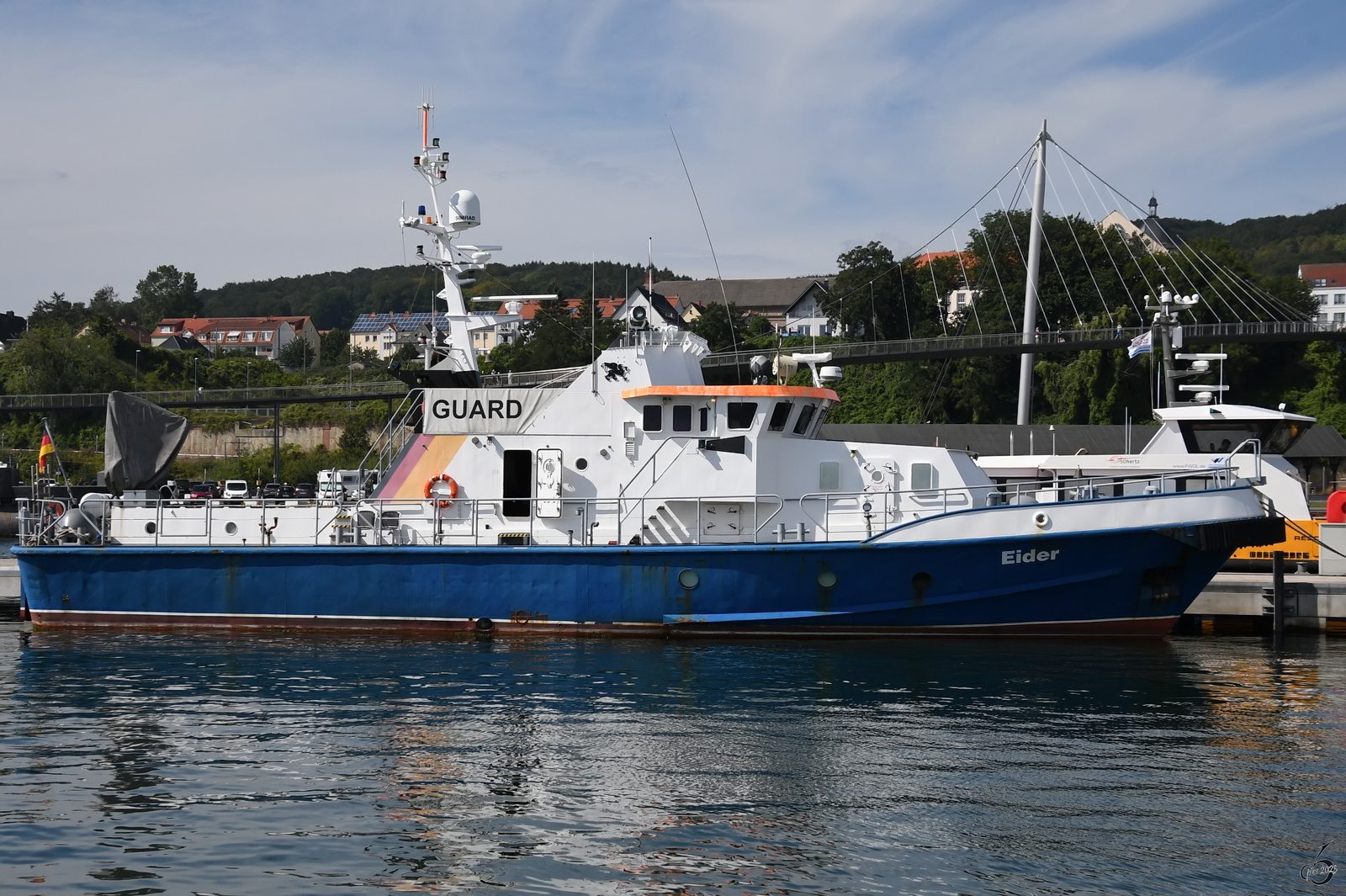 Mitte August 2023 war die EIDER (IMO: 8813544) im Hafen von Sassnitz zu sehen.