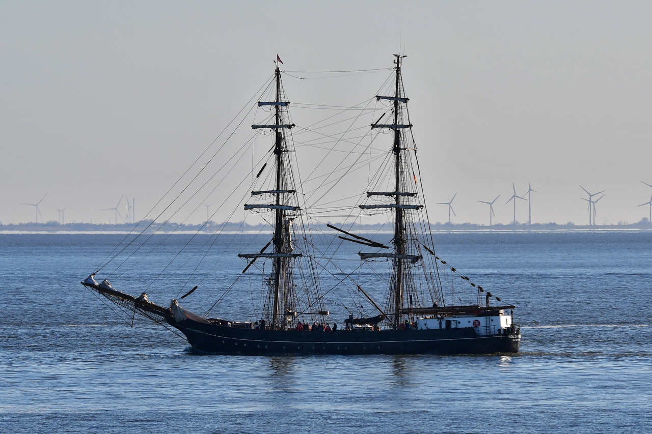 ROALD AMUNDSEN , Brigg , 49,8 x 7,2 m , Baujahr 1952 , 06.04.2025 , Cuxhaven - Alte Liebe ,