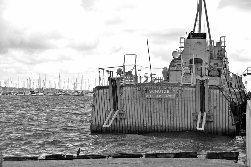 altes Schnellboot der Bundesmarine in Privatbesitz auf dem Dnholm