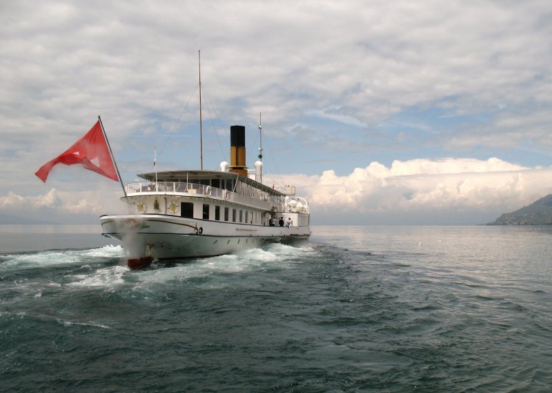 Aufbruch zu einer stimmungsvollen Fahrt ber den Genfersee.
(Juni 2008)