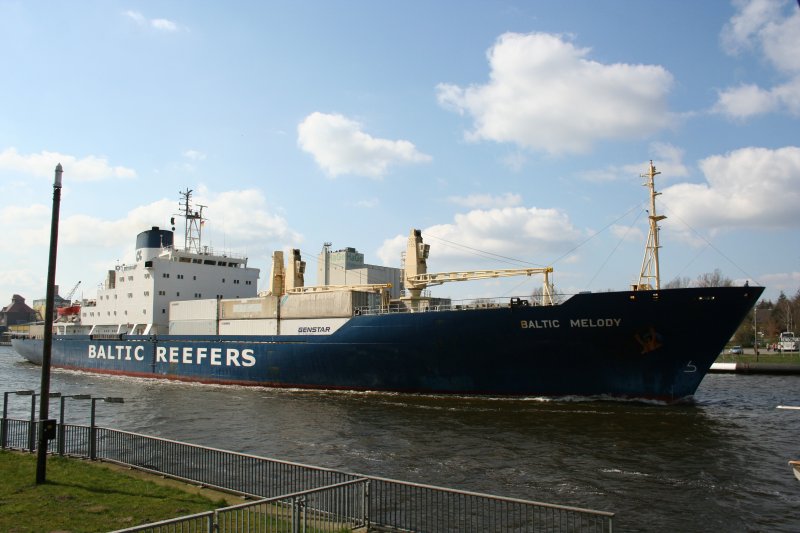 Baltic Melody (Klasse RMRS, IMO 7710915) läuft unter Liberianischer Flagge mit Heimathafen Monrovia.
Baujahr 1980 in Belgien am 19.5.2008 in Rendsburg.
