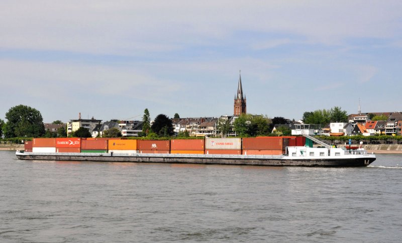 Binnen-Containerschiff  Aarburg  querab Bonn-Beuel, 23.05.2009