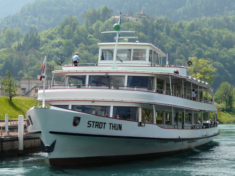 BLS Schiff - Motorschiff Stadt Thun bei der Anlegestellt in Interlaken West am 24.05.2008