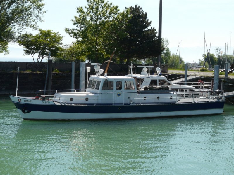 Bodensee - MS HECHT  TG  875   im Hafen von Romanshorn am 17.05.2009