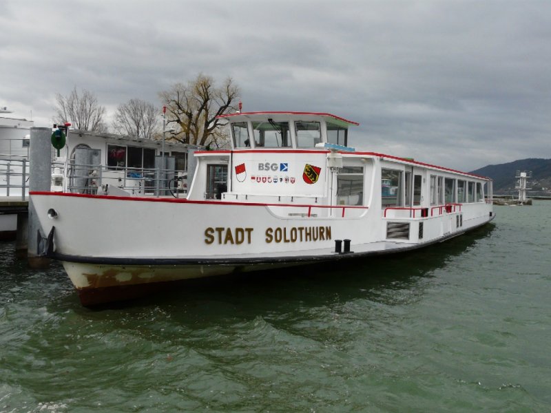 BSG - MS Stadt Solothurn( Einsatz Normalerweisse zwischen Biel-Solothurn-Biel / Aarefahrt ) im BSG Hafen von Biel - Bienne 02.03.2008