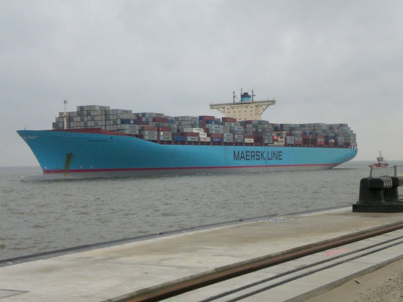 Die  Estelle Maersk  am 09.01.2008 in Bremerhaven.