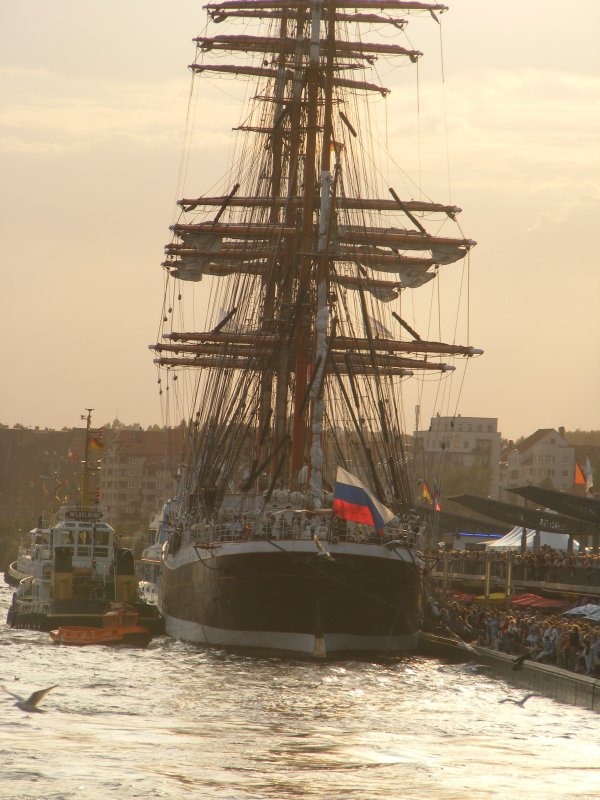 Die Sedov im Hamburger Hafen im Sommer 2008